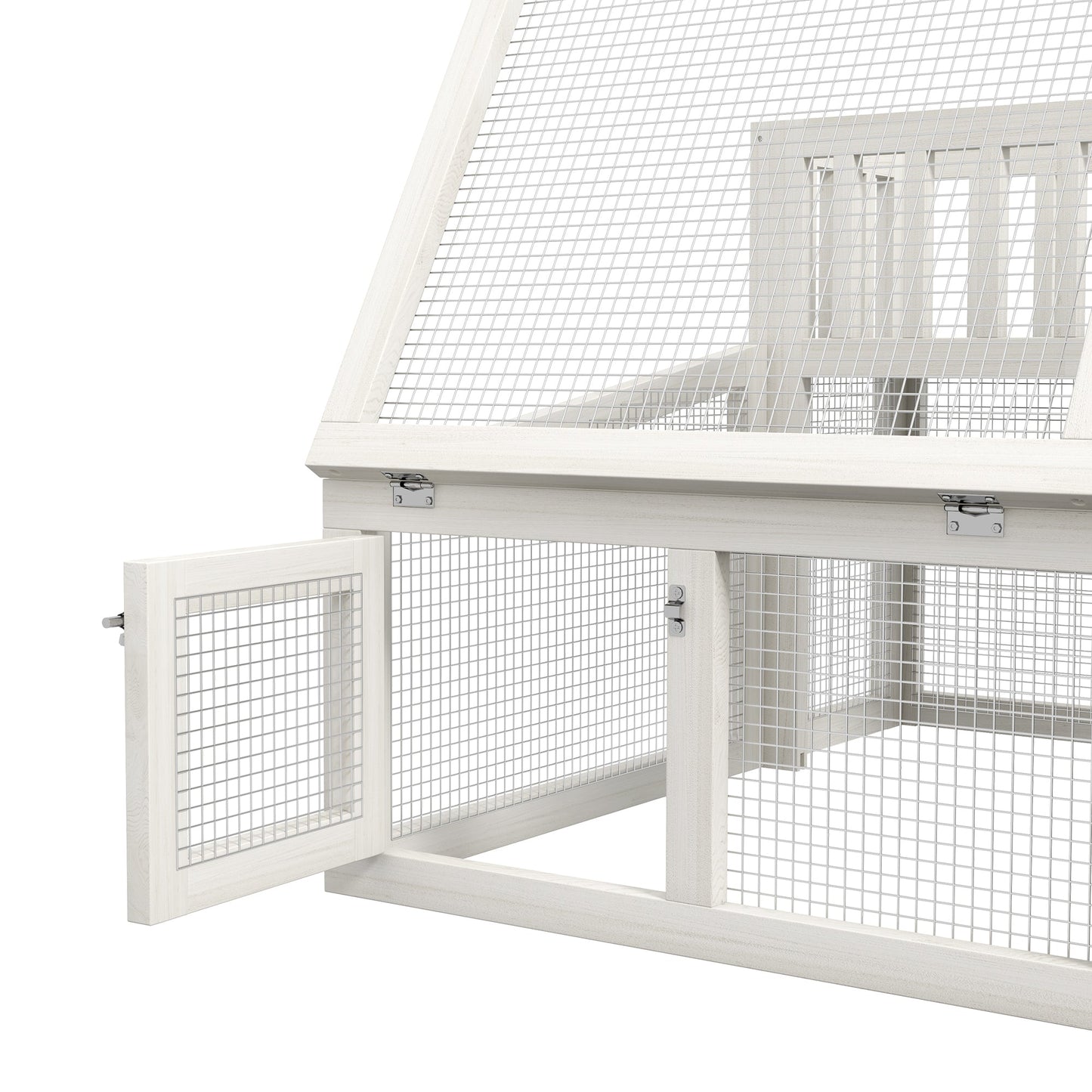 Rabbit Cage Outdoor Indoor Guinea Pig Cage with Run, Openable Tops, for 1-2 Rabbits, 37" x 35" W x 24", Grey at Gallery Canada