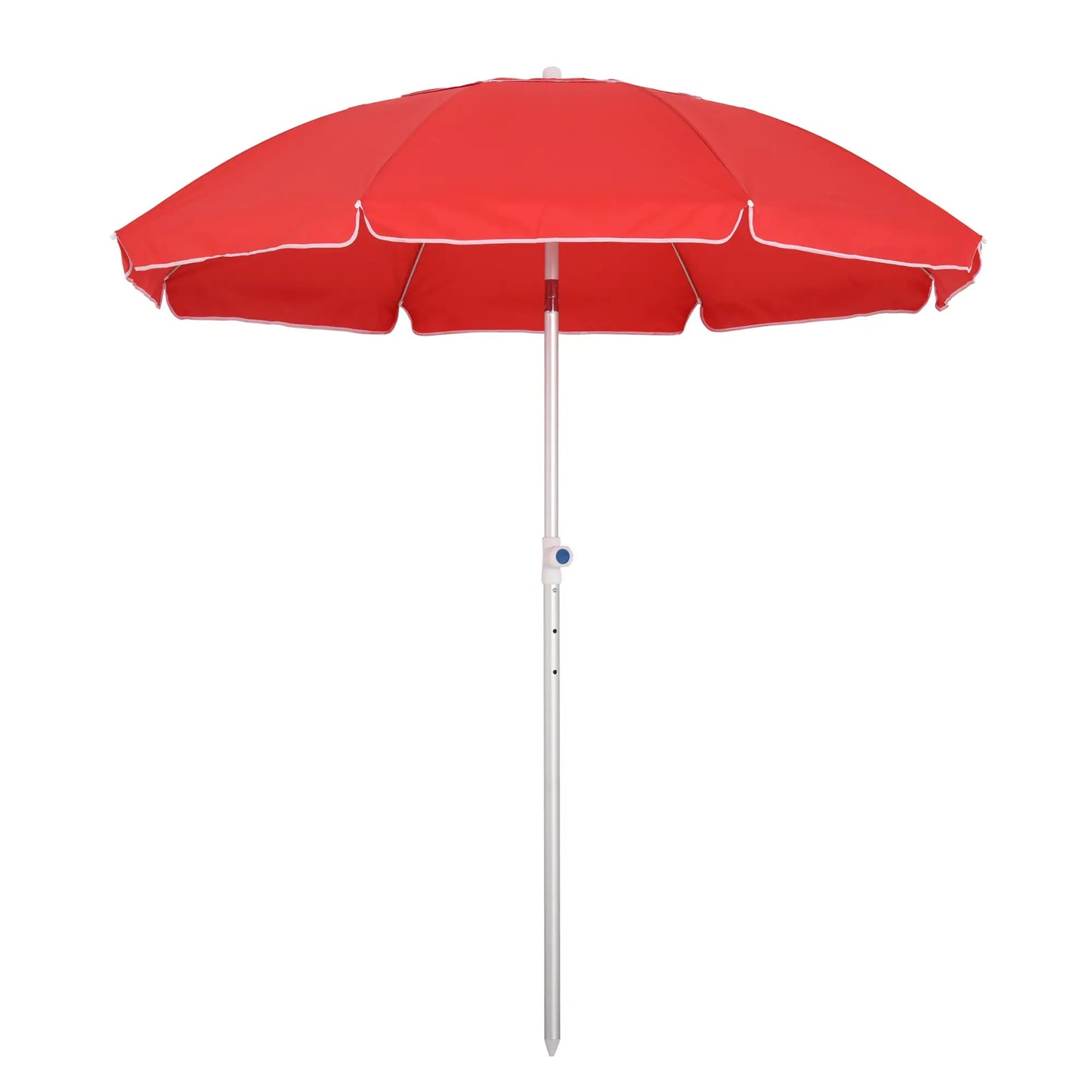 6.4ft Parapluie de Plage, Mât en Aluminium, Inclinaison Réglable, Sac de Transport, Rouge