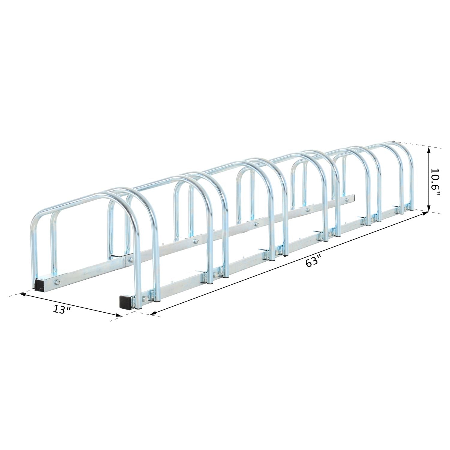 6-Bike Bicycle Floor Parking Rack Cycling Storage Stand Ground Mount Garage Organizer for Indoor and Outdoor Use at Gallery Canada