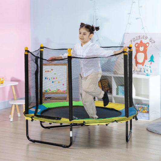 4.6FT Trampoline pour Enfants avec Filet d'Enceinte, Intérieur Extérieur, Noir