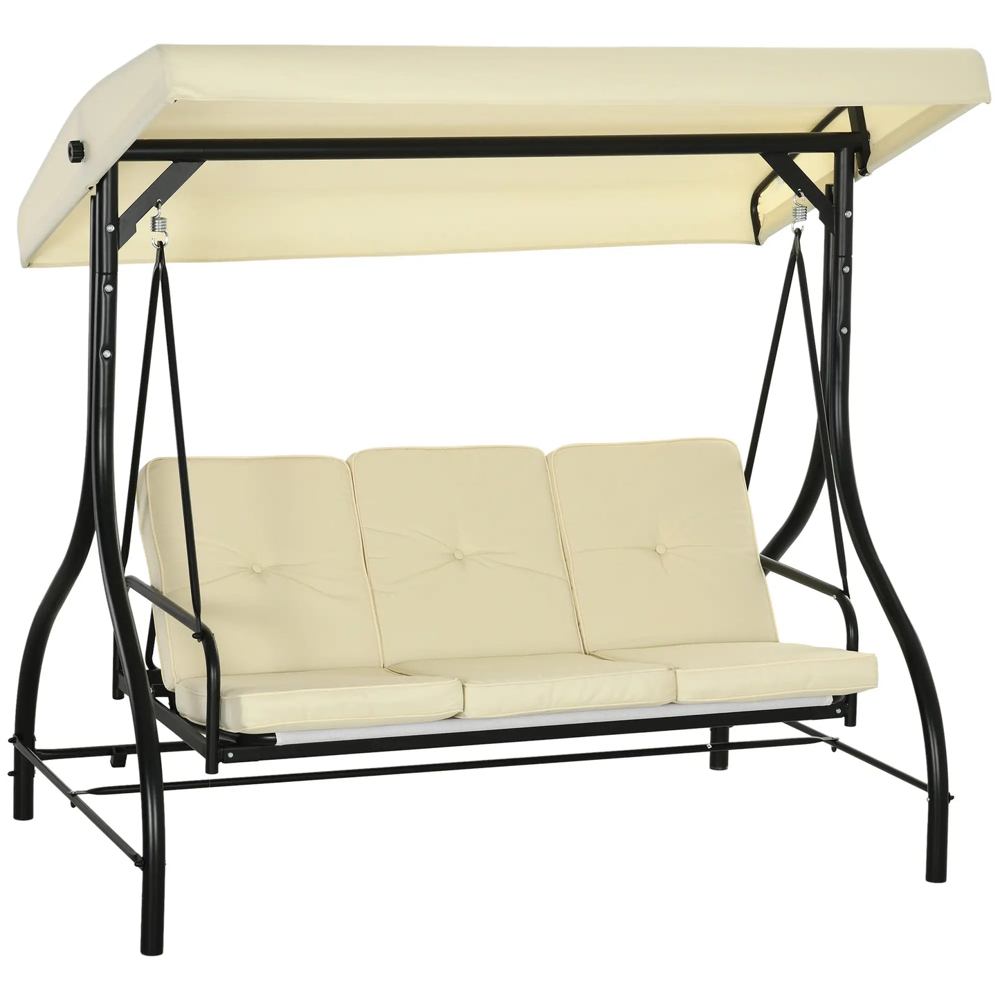 Convertible Patio Swing Bed with Canopy, 3 Seater, Beige Porch Swings with Canopy at Gallery Canada