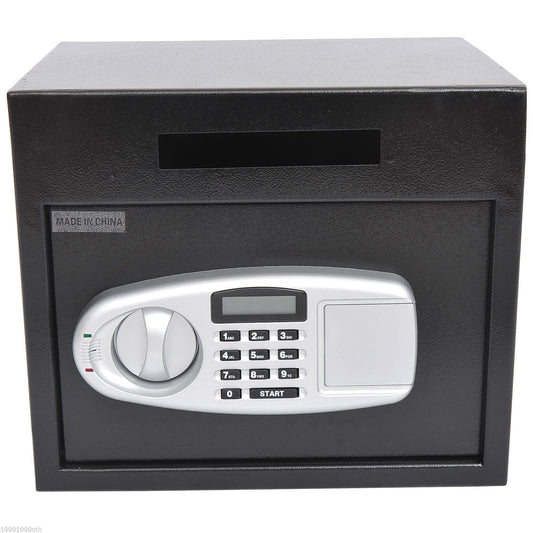 Wall Mounted Steel Electronic Digital Safe Box with Letter Drop Slot Keypad Lock Gun Cash Jewelry Security, Black - Gallery Canada