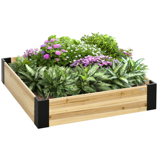 47" x 47" Raised Garden Bed with Metal Corner Bracket, Easy to Install Planter Box for Growing Vegetables, Flowers, Fruits, Herbs, and Succulents - Gallery Canada