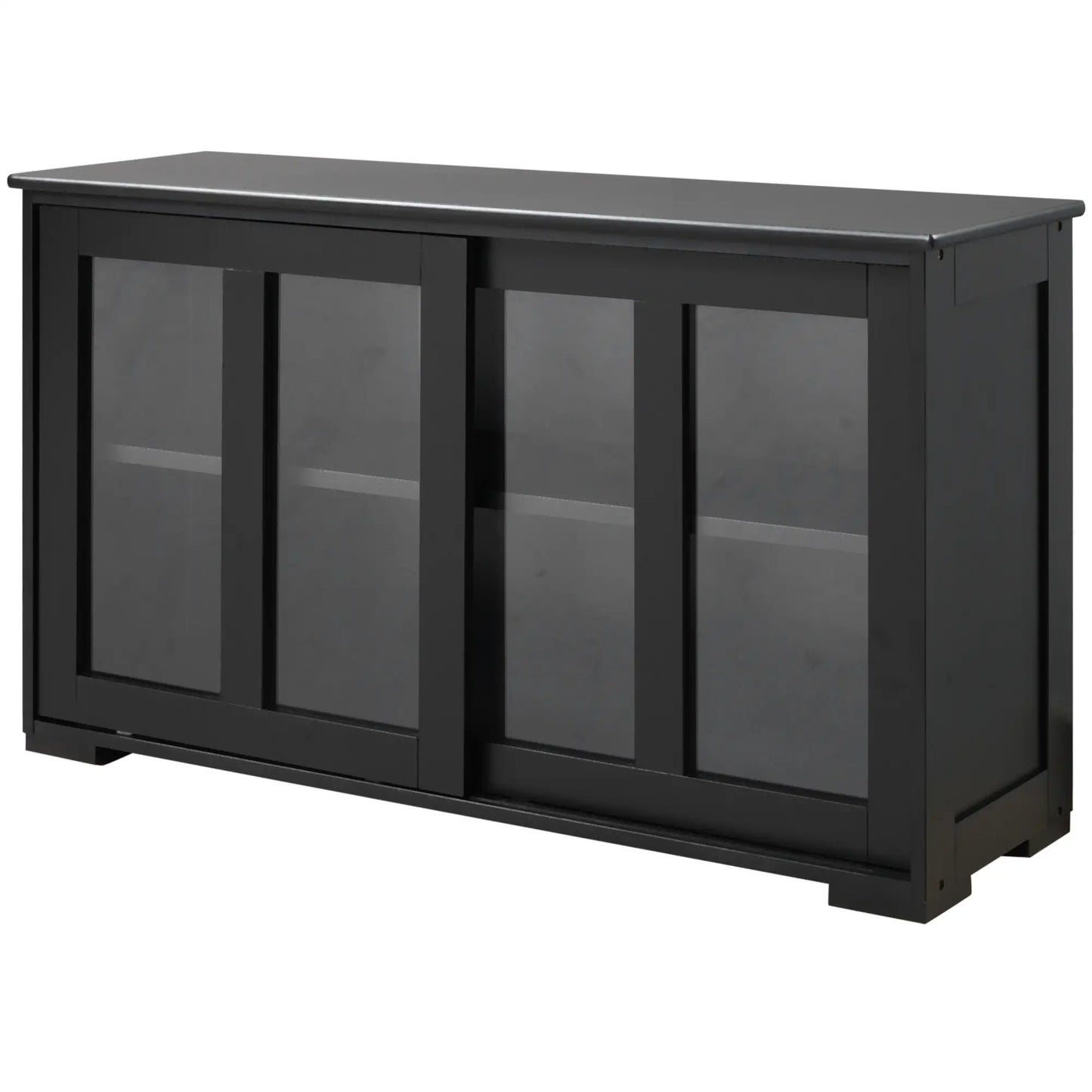 Modern Kitchen Sideboard, Stackable Storage Cabinet, Sliding Glass Door, Black Bar Cabinets at Gallery Canada