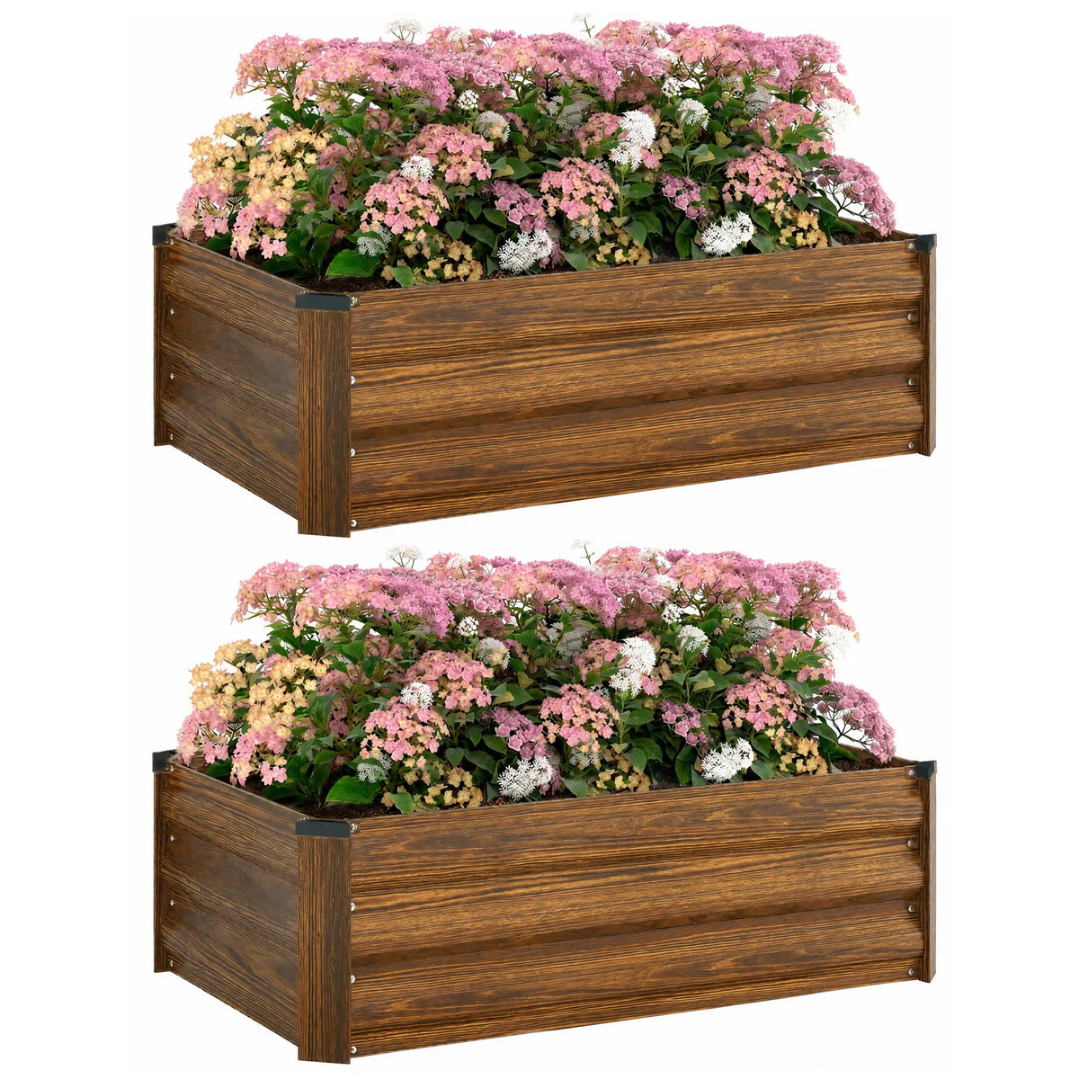 Galvanized Raised Garden Beds, Outdoor Planter Box, Dark Brown Galvanized Planter Boxes at Gallery Canada