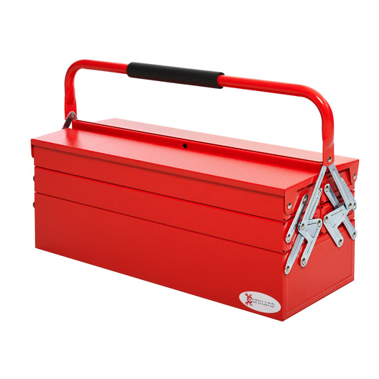 22" inches Metal Tool Box Portable 5-Tray Cantilever Steel Tool Chest Cabinet, Red - Gallery Canada