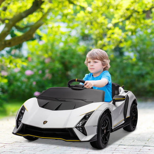 12V Lamborghini Kids Car, Remote Control, White Electric Toy Cars White at Gallery Canada