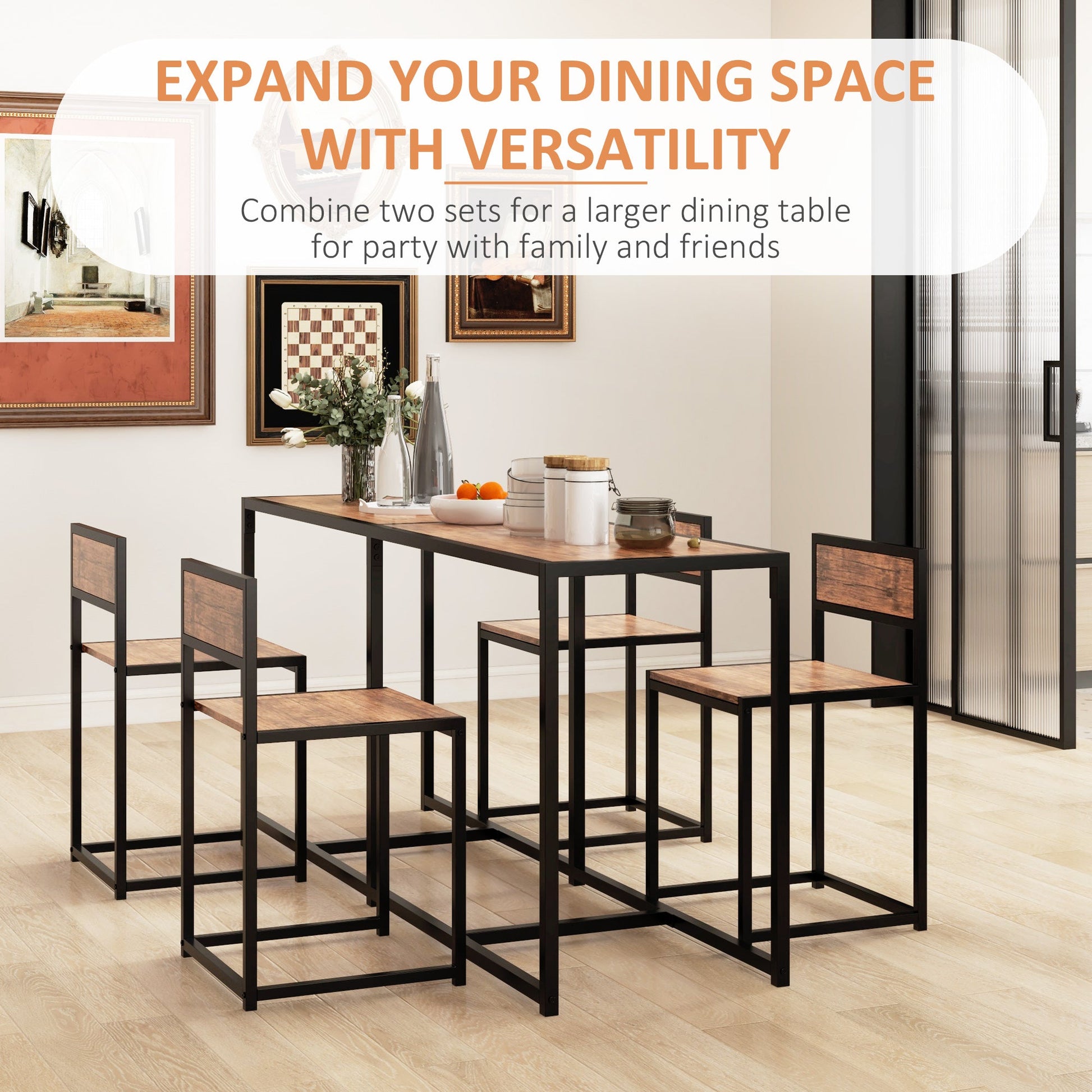 Dining Table Set, Industrial Dining Set for 2, Kitchen Table and Chairs for Small Space, Dining Room Table with Chairs at Gallery Canada