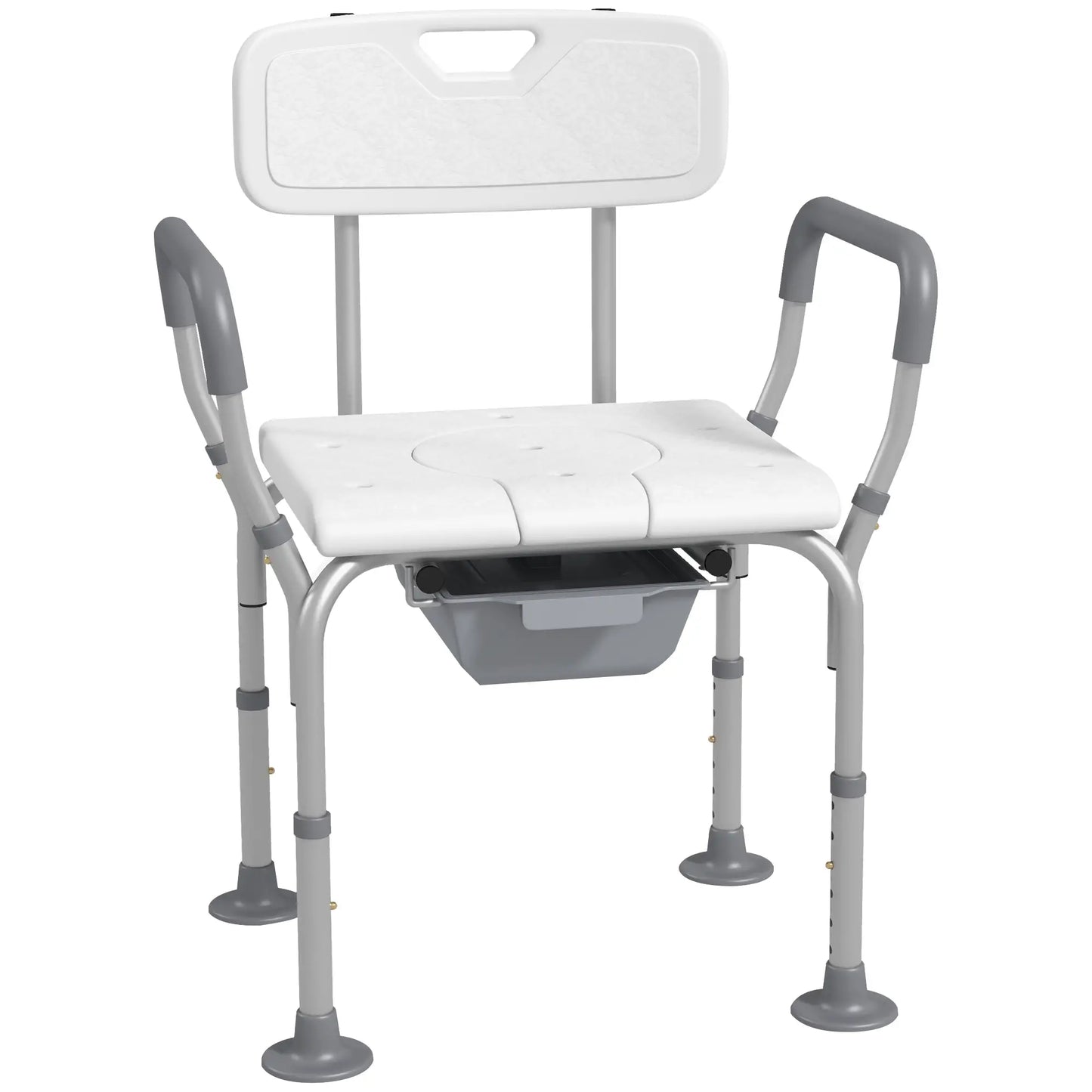 3-in-1 Shower Chair with Back, Adjustable Commode, Raised Toilet Seat Bath Chairs at Gallery Canada