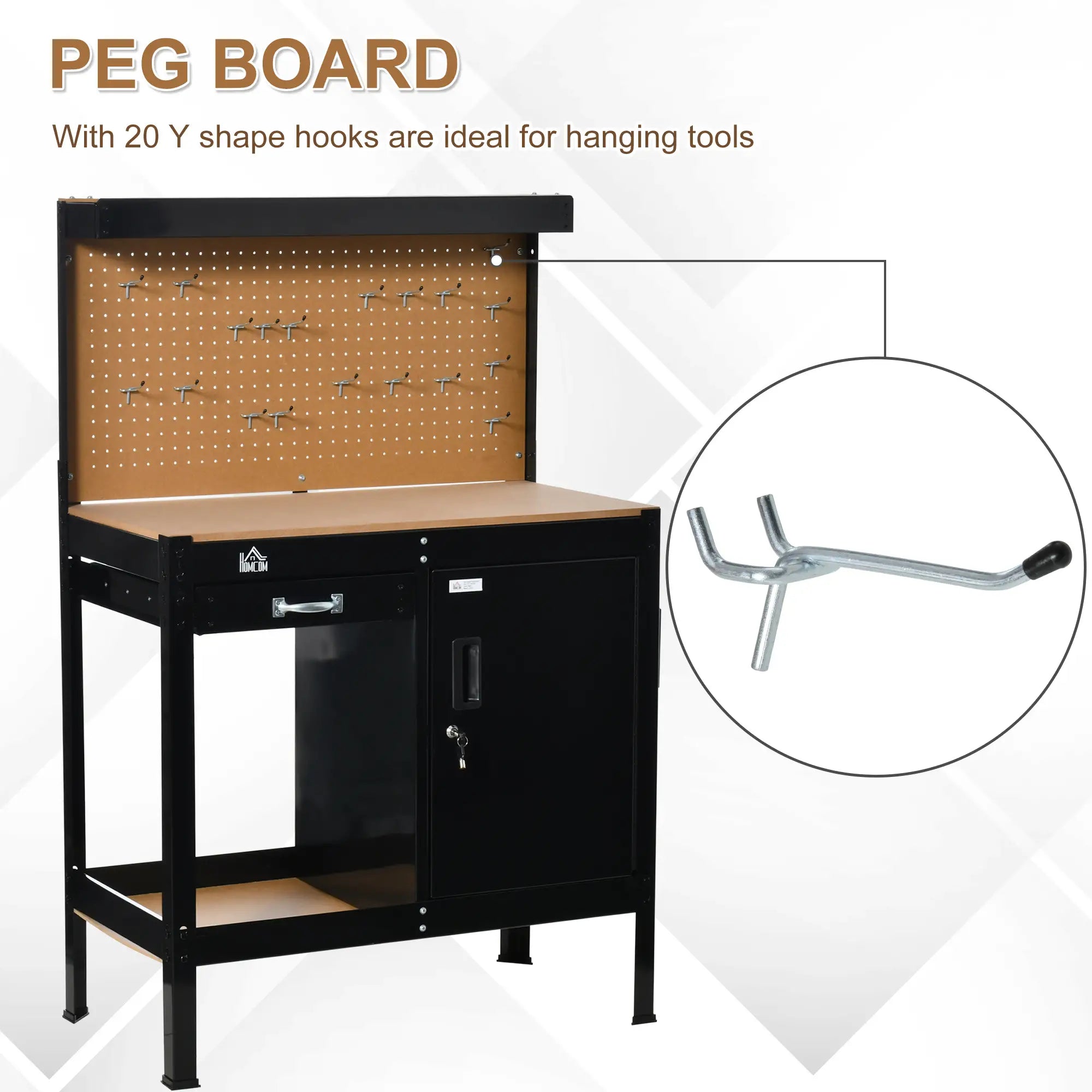 Multipurpose Garage Workbench, Storage Drawer, Peg Board, Lockable Cabinet Office Desks & Work Stations at Gallery Canada