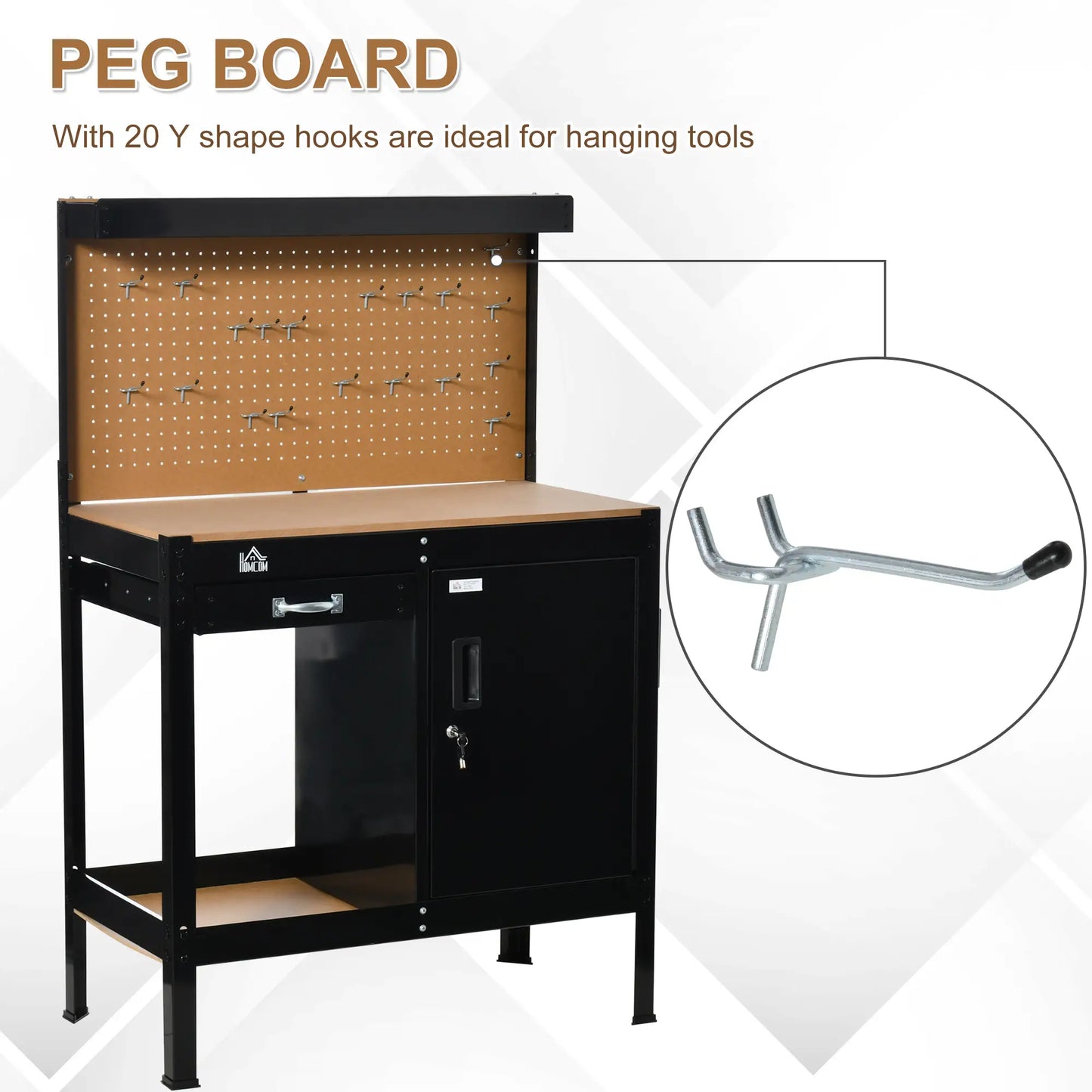 Multipurpose Garage Workbench, Storage Drawer, Peg Board, Lockable Cabinet Office Desks & Work Stations at Gallery Canada