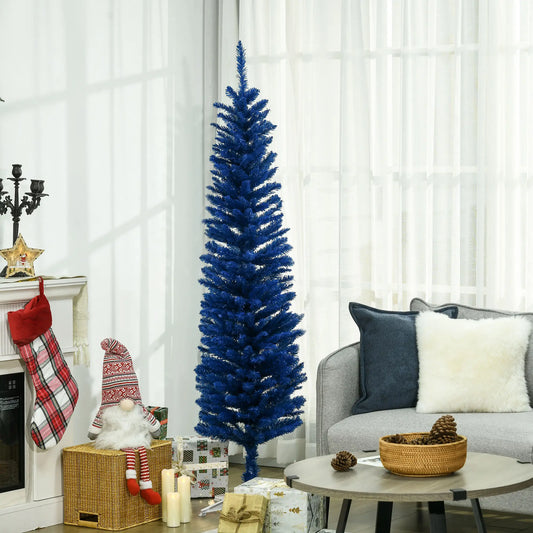 6ft Pencil Christmas Tree, Skinny Artificial, Deep Blue Pencil Christmas Trees Deep Blue at Gallery Canada