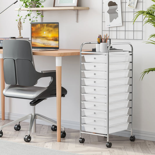 10 Drawer Rolling Storage Cart Organizer, Transparent File Cabinets Transparent at Gallery Canada