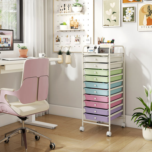 10 Drawer Rolling Storage Cart, Multicolor File Cabinets Icecream Multicolor at Gallery Canada