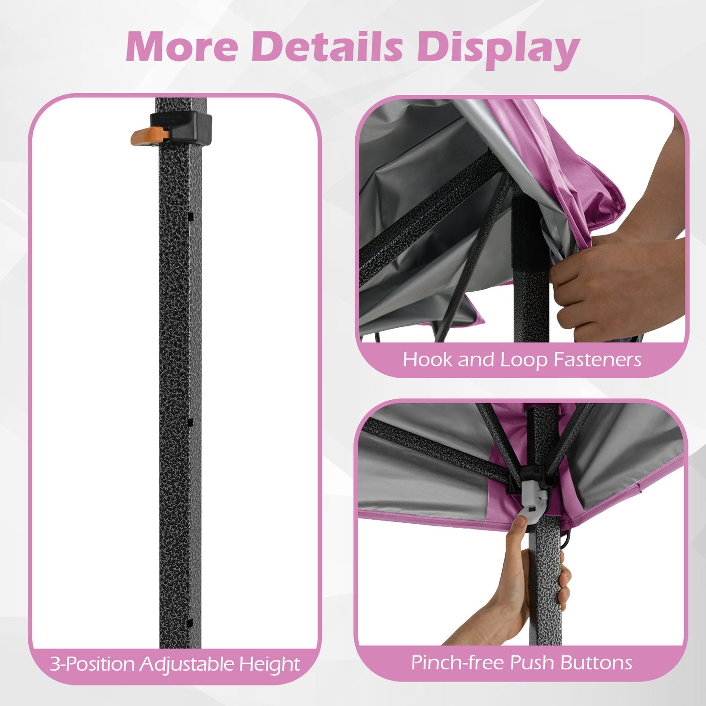 10 X 10 Feet Pop Up Canopy Tent, Portable Carrying Bag, 8 Stakes, Pink Canopies at Gallery Canada