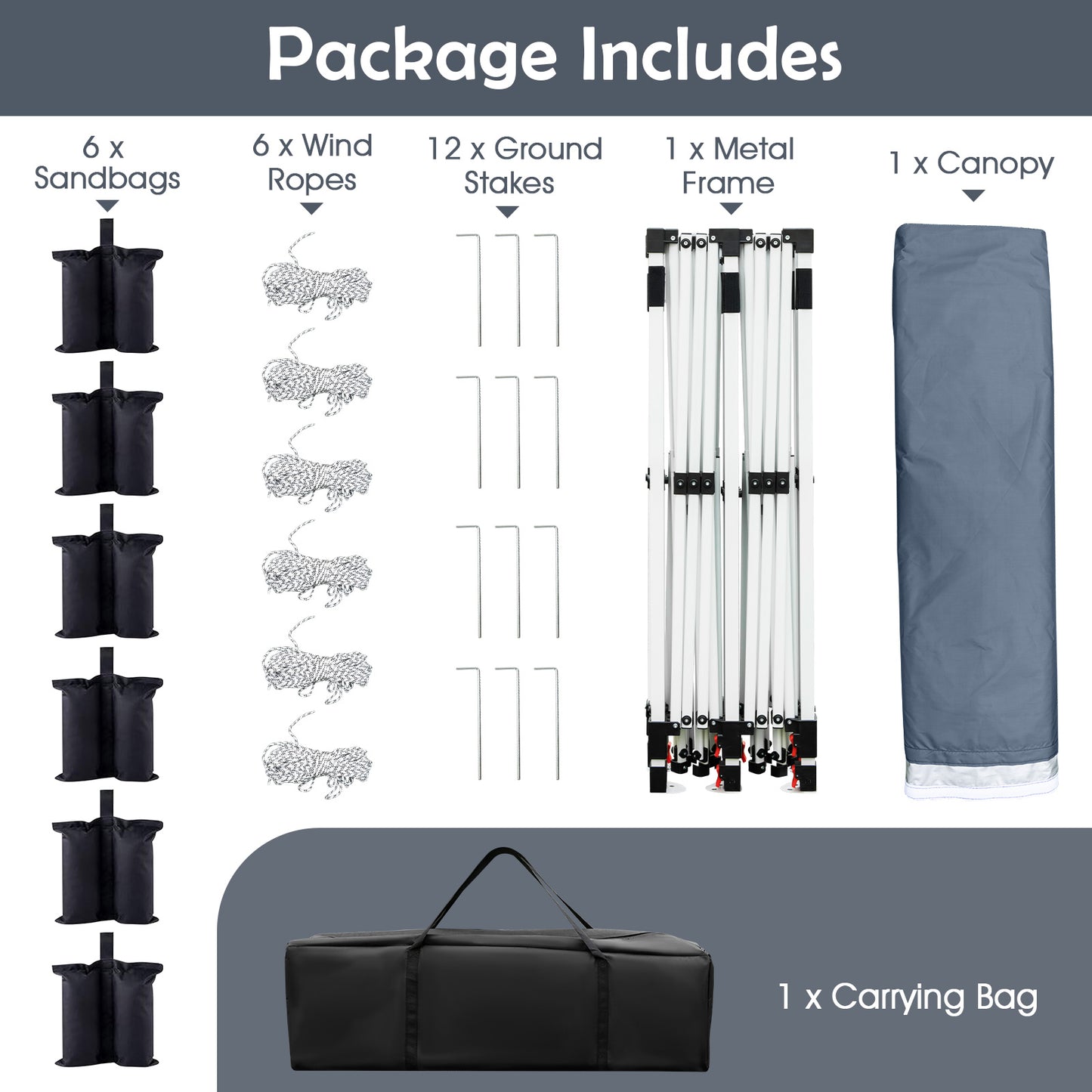 10 X 20 FT Pop up Canopy Tent Foldable Portable Outdoor Gazebo with Carry Bag, Gray Canopies at Gallery Canada