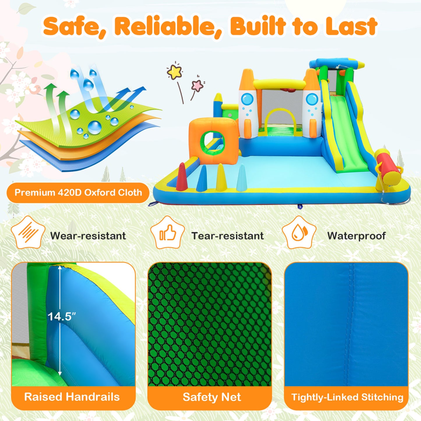 Kids Inflatable Bounce House, 10-in-1 with Water Slide Inflatable Water Slides at Gallery Canada