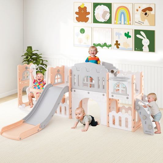 Toddler Swing And Slide Set Climber Playset, 10-In-1, Pink Climbers & Slides Pink at Gallery Canada