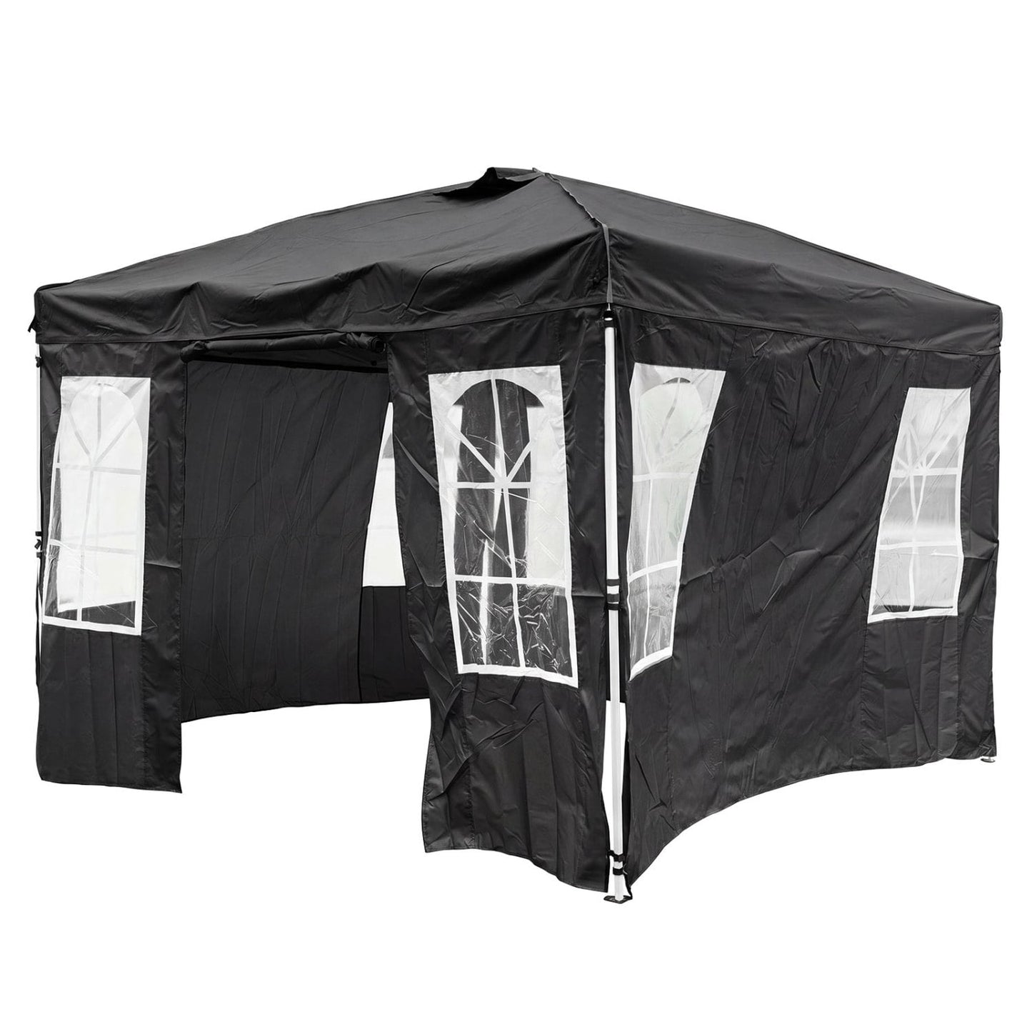 10x10 FT Pop Up Canopy Tent With 4 Sidewalls, Black