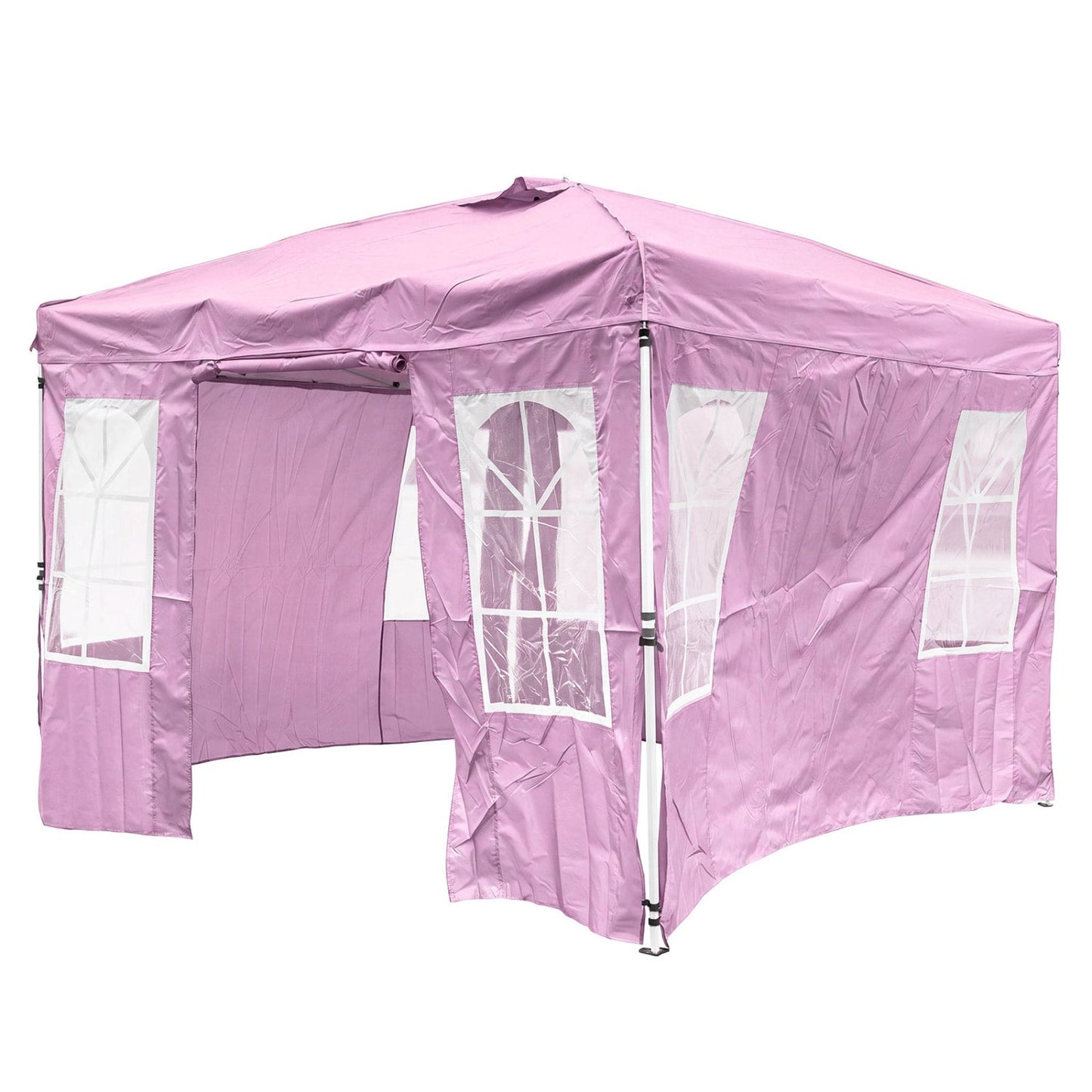 10x10 FT Pop Up Canopy Tent, 4 Sidewalls, Waterproof, Pink