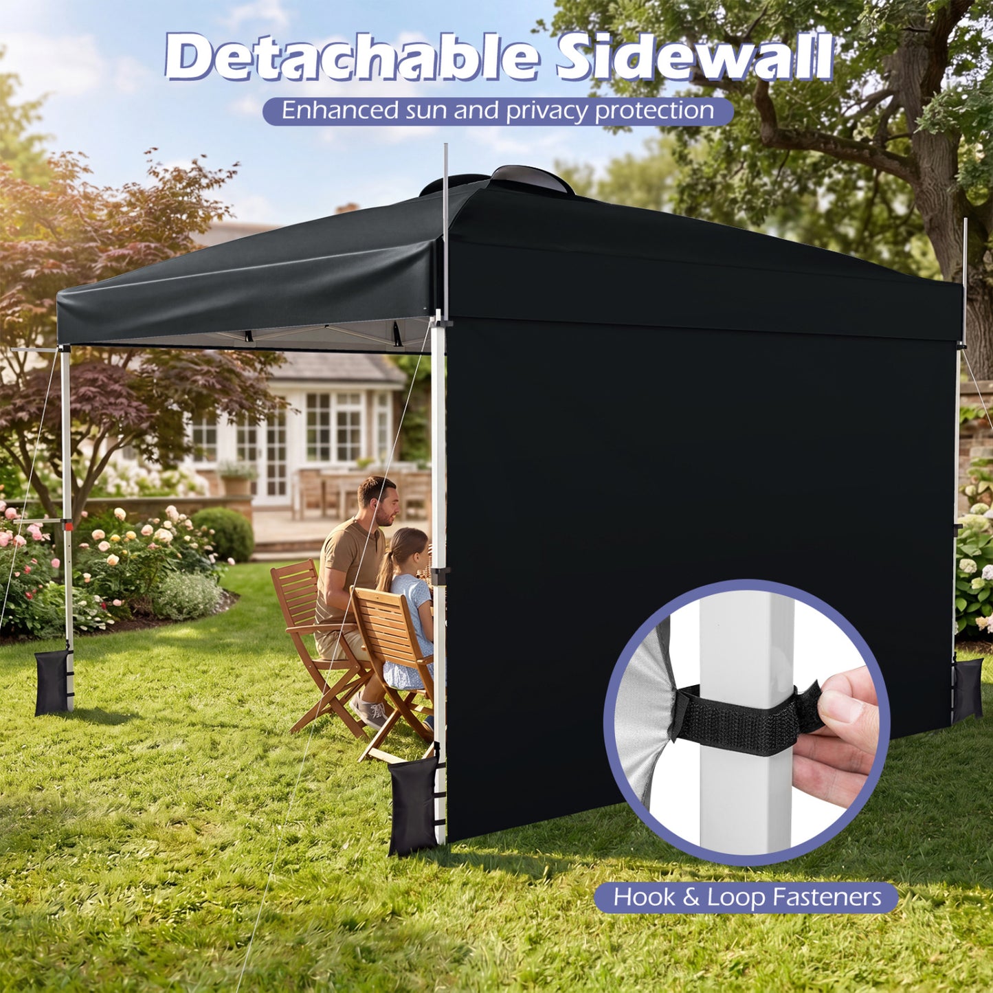 10 x 10 Ft Foldable Pop-Up Canopy With Roller Bag, Black Canopies at Gallery Canada