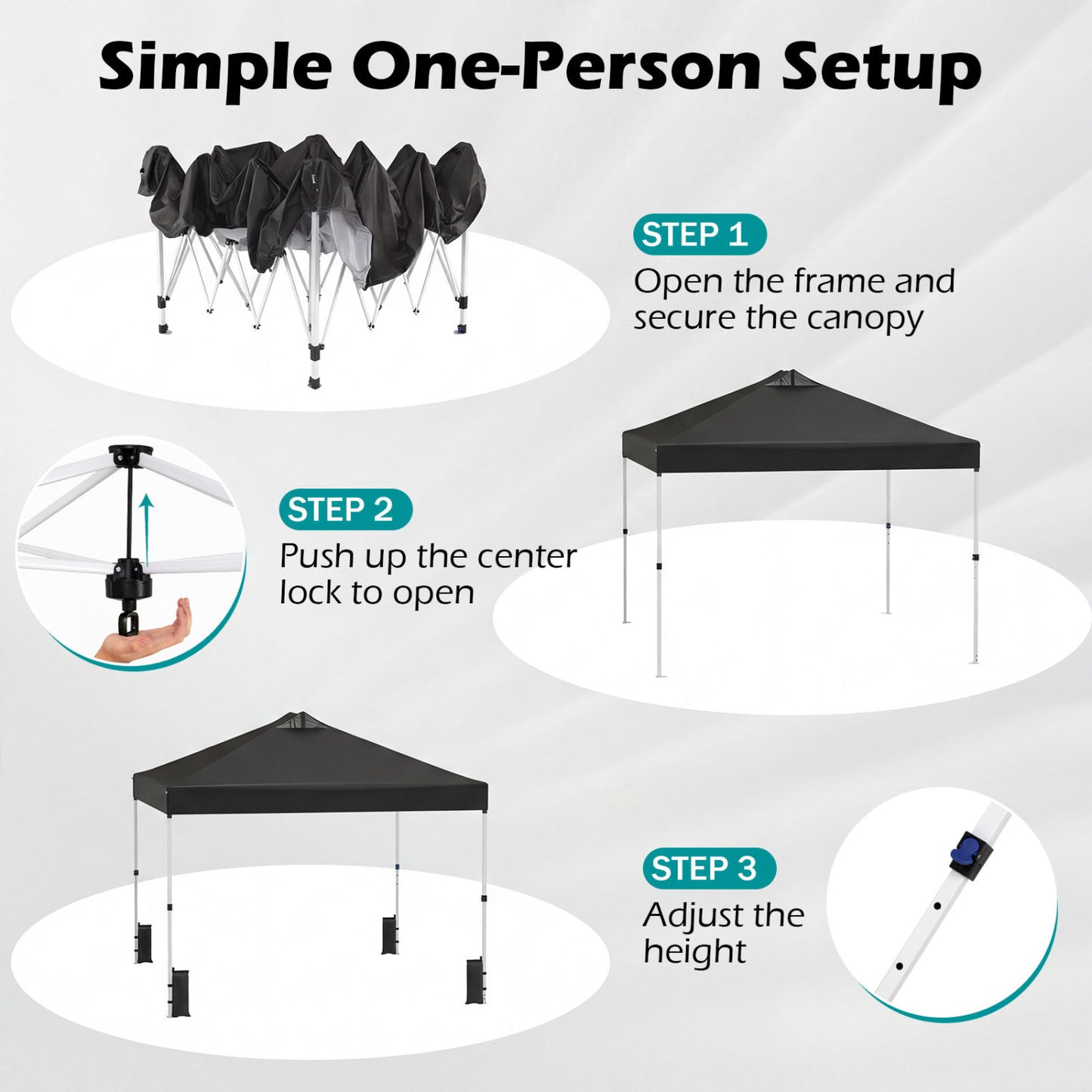 10 x 10 Feet Outdoor Commercial Pop Up Canopy Tent, Black Canopies at Gallery Canada