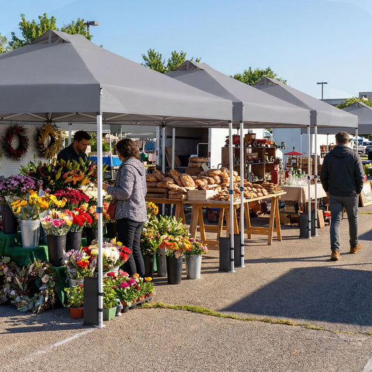 10x10 Feet Outdoor Commercial Pop Up Canopy Tent, Gray Canopies Gray at Gallery Canada