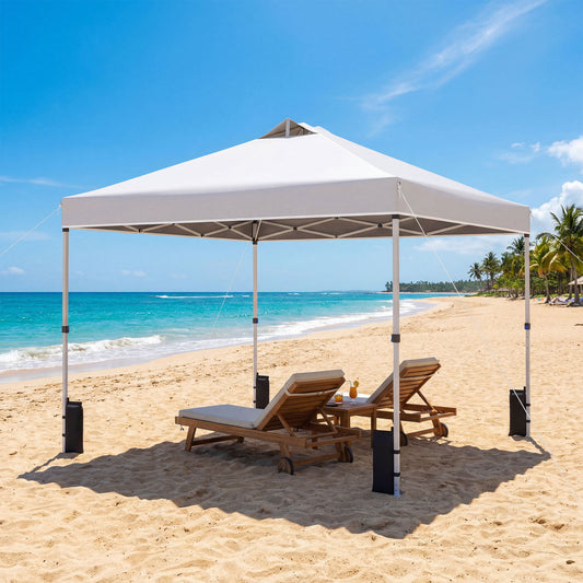 10 x 10 Feet Outdoor Commercial Pop Up Canopy Tent, White Canopies White at Gallery Canada