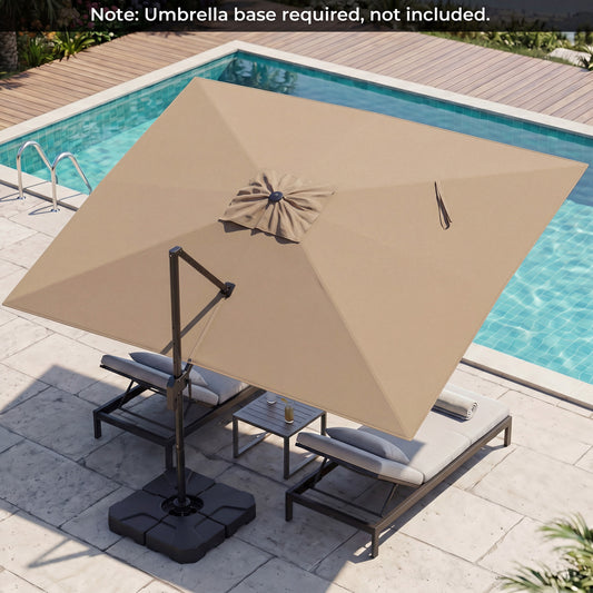 10x13 FT Cantilever Patio Umbrella, 360 Rotation, 5 Tilts, Brown Outdoor Umbrellas Brown at Gallery Canada