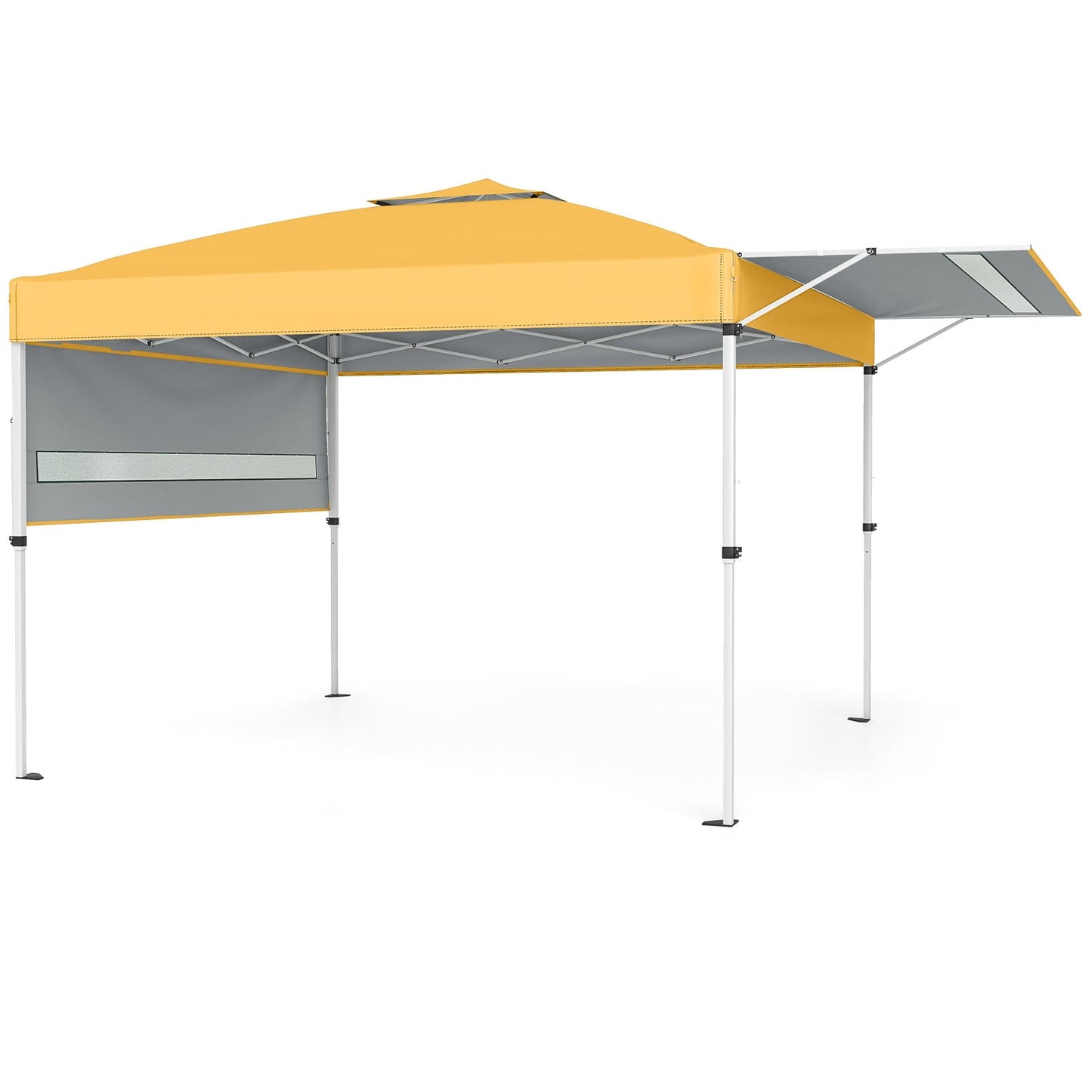 10 x 17 Feet Pop Up Canopy Tent, Dual Adjustable Awnings, Yellow Tents Yellow at Gallery Canada