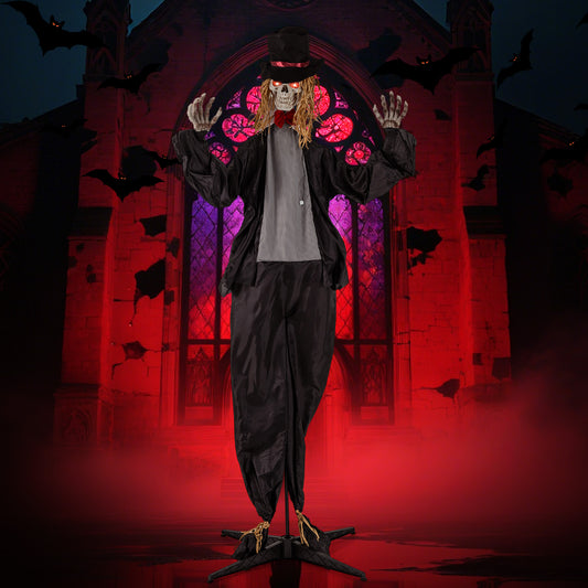 Halloween Animatronic Standing Groom, 7.2 FT Haunted House Decoration