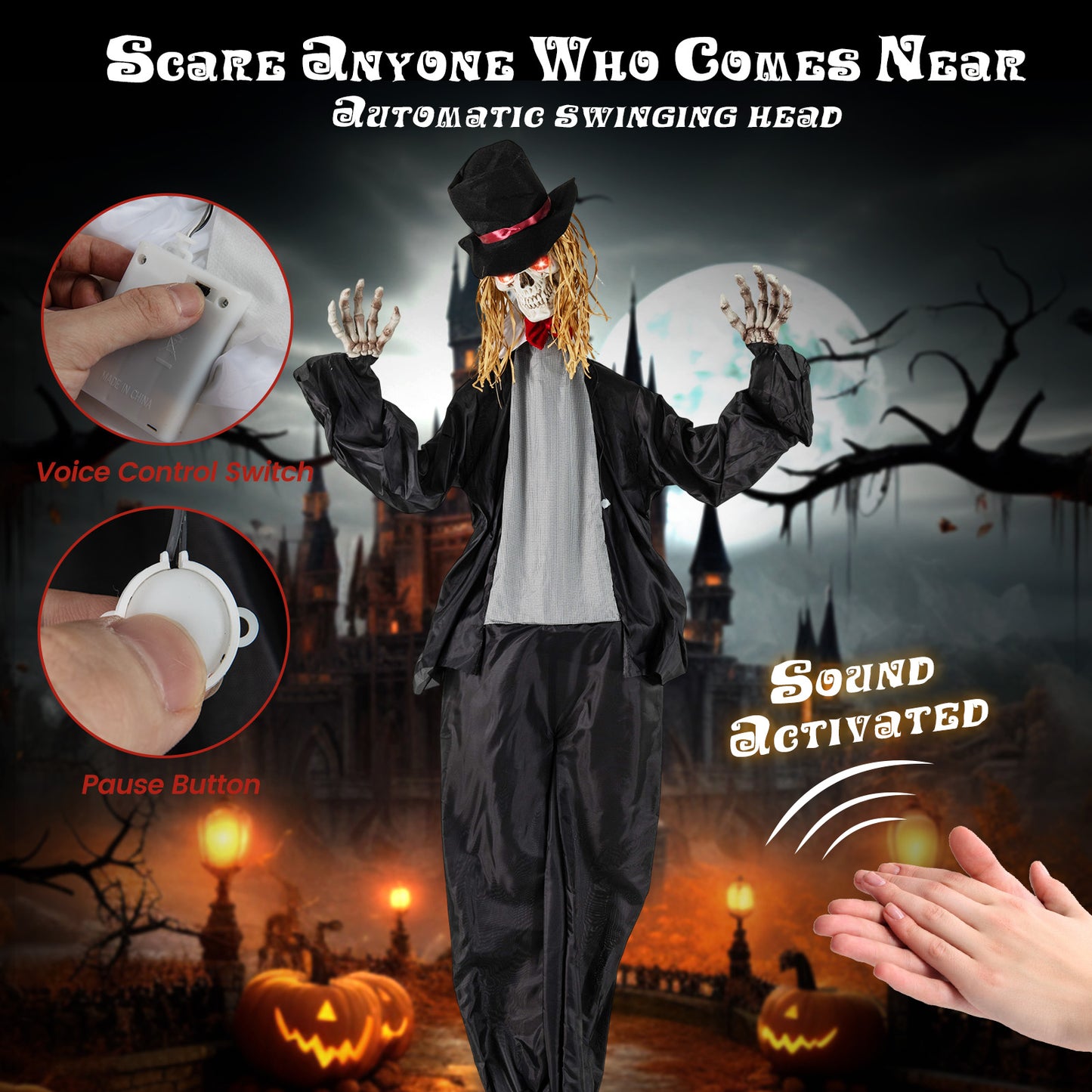 Halloween Animatronic Standing Groom, 7.2 FT Haunted House Decoration Halloween at Gallery Canada