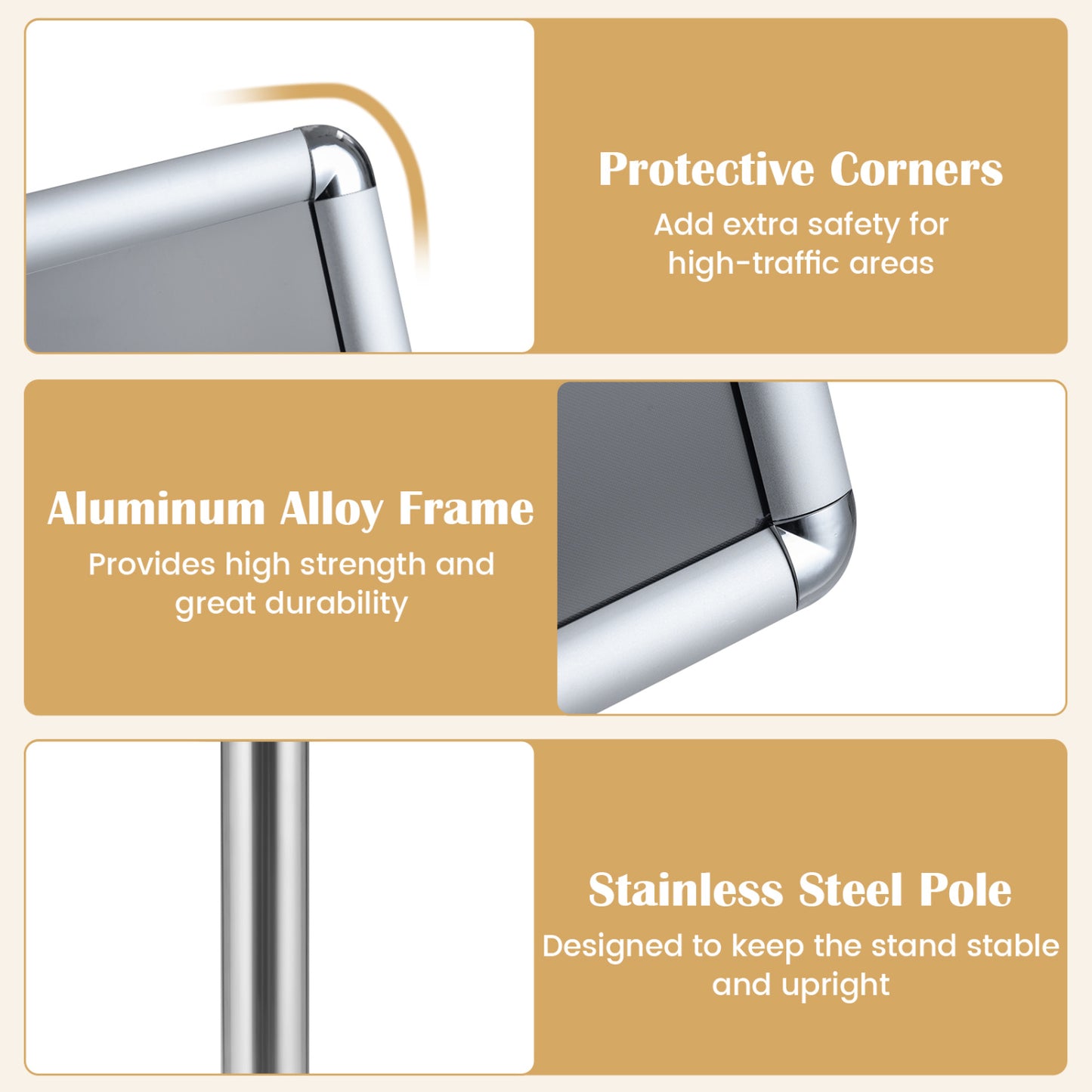 11x17" Height Adjustable Sign Holder Stand, Silver Home Office at Gallery Canada