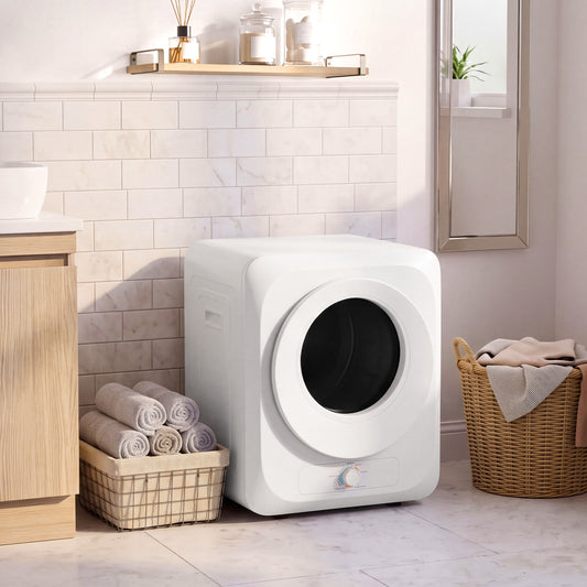 1.5 Cu.ft Portable Clothes Dryer, 850W, 5 Modes, White