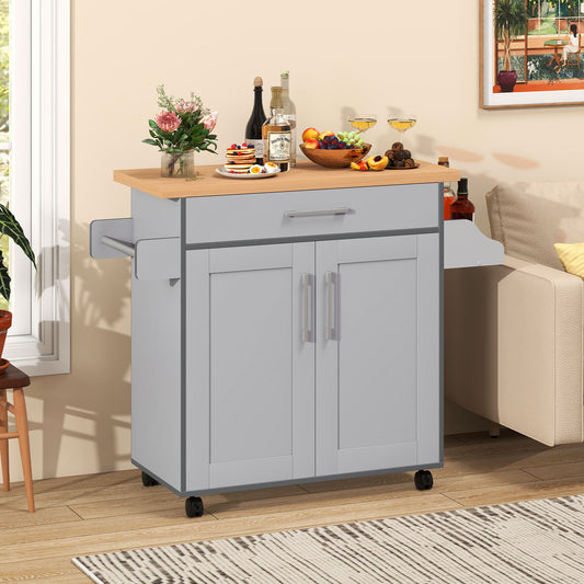 Rolling Kitchen Island Cart, Gray