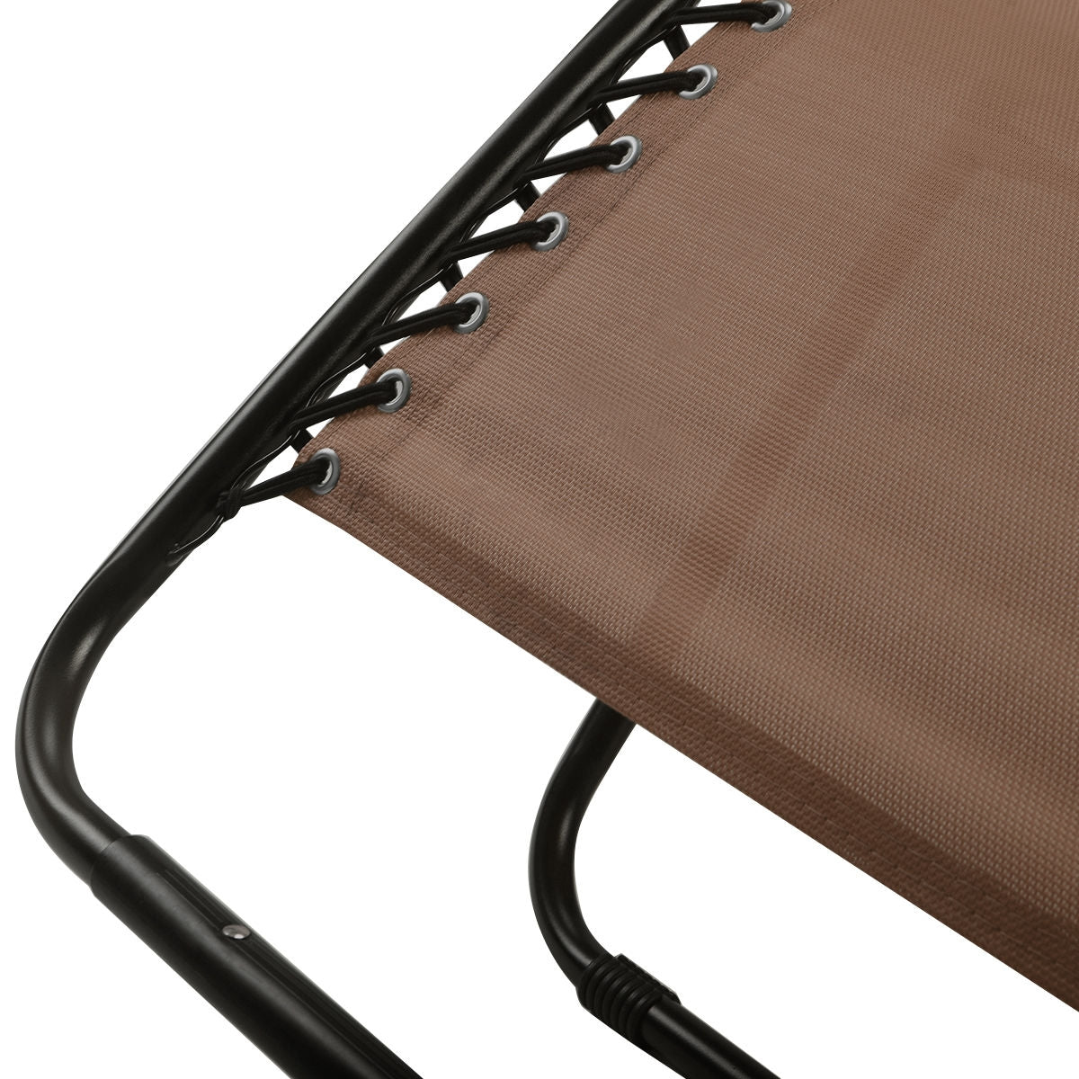 Chaise longue pliante 2 pièces avec zéro gravité, marron