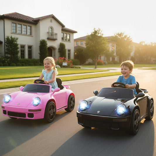 12V Electric Ride On Car Licensed RUF CTR with Remote Control and Music, Pink Powered Ride On Toys Pink at Gallery Canada