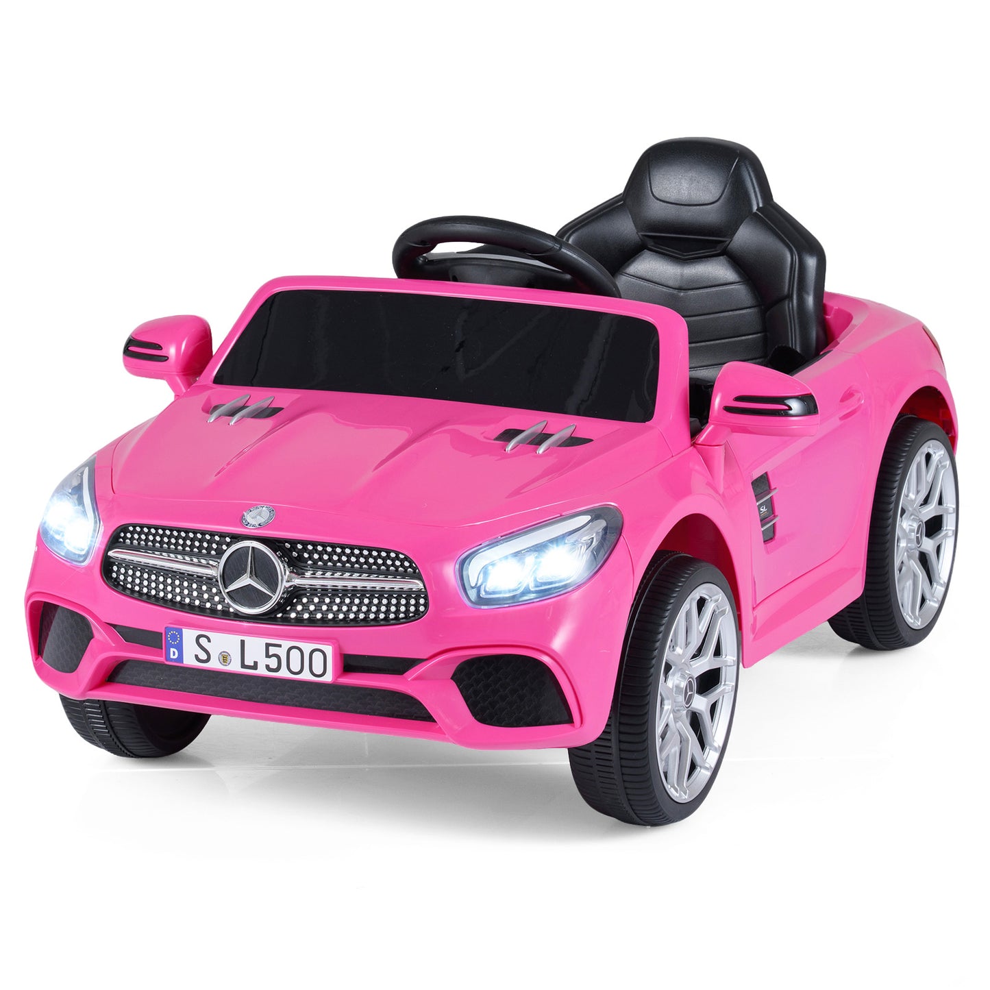 12V Kids Ride on Car Licensed Mercedes-Benz with Remote and Music, Pink Powered Ride On Toys Pink at Gallery Canada