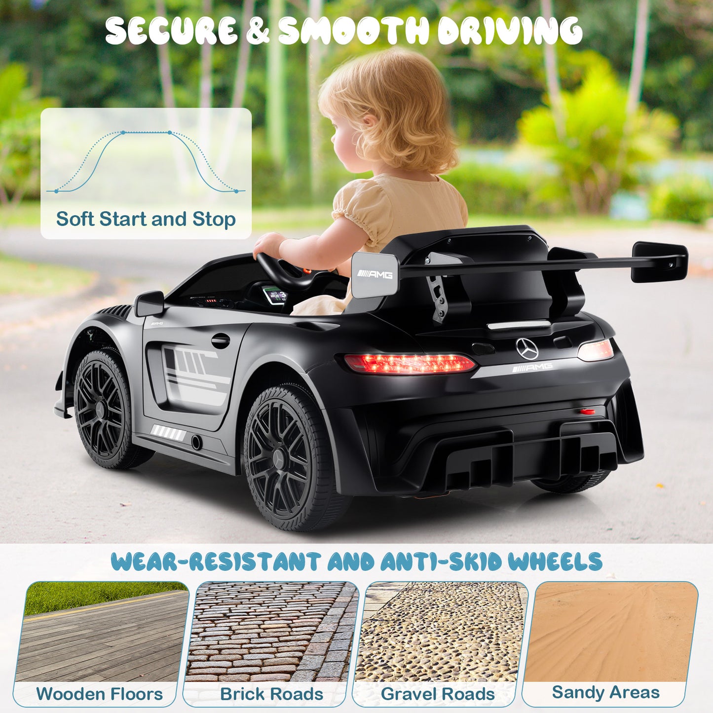 Kids Ride-On Car, 12V, Adjustable Speed, Black Powered Ride On Toys at Gallery Canada