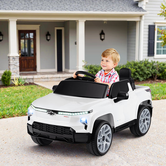 12V Ride On Car Truck, Remote Control, For 3+, White Powered Ride On Toys White at Gallery Canada
