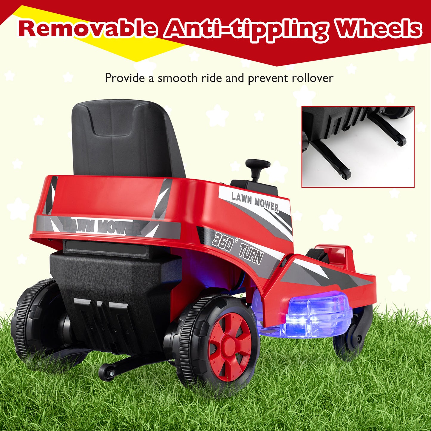 12V Ride On Lawn Mower For Kids, Dual Control, Red Powered Ride On Toys at Gallery Canada