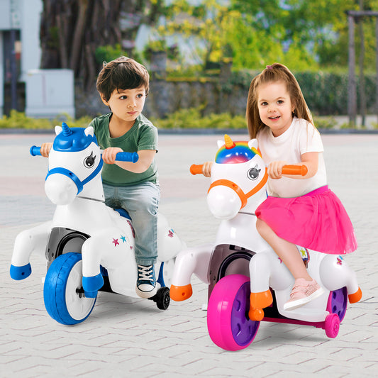 12V Unicorn Ride on Toy with Training Wheels and Horse Riding Mode, Multicolor Powered Ride On Toys Multicolor at Gallery Canada