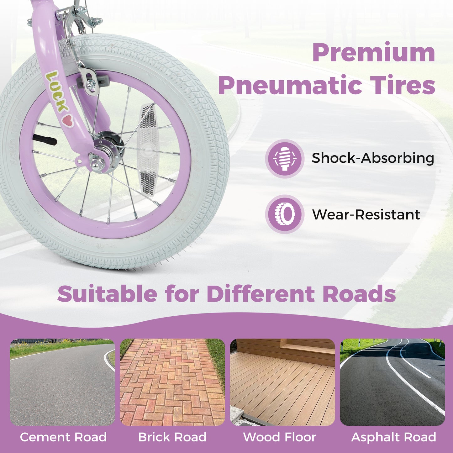 12 Inch Kids Bike Adjustable for 3-8 Years Old Children Purple - Stars & Moon, Purple Kids Bike at Gallery Canada