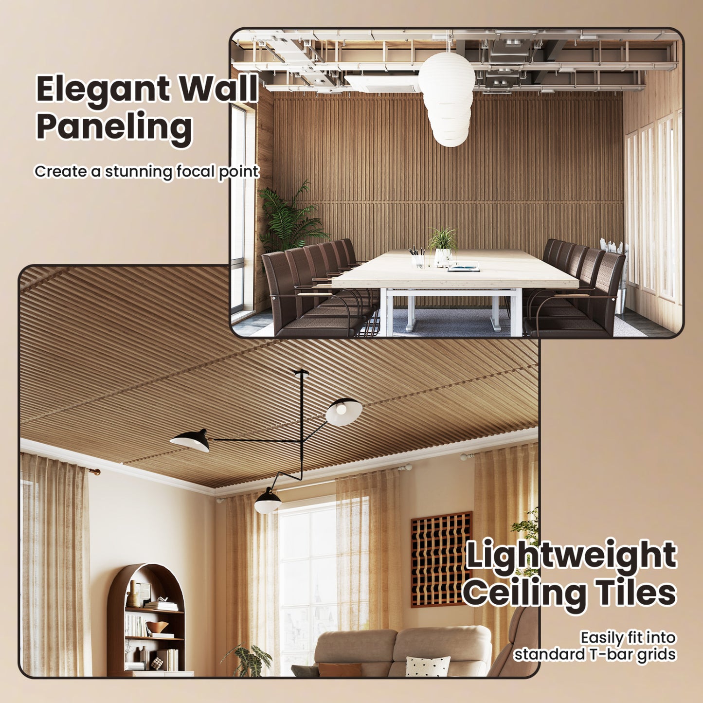 PVC Slat Wall Panels, 12-Pack, Interior Wall Decor, Walnut Decorative Accessories at Gallery Canada