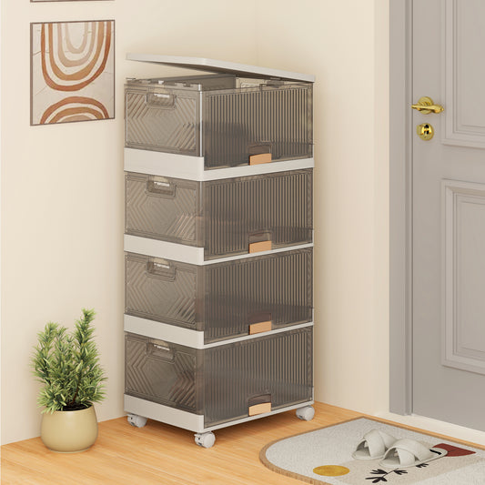 3/4/5/6 Cube Stackable Storage Bins, Detachable Wheels, White Shoe Racks & Storage Benches White at Gallery Canada