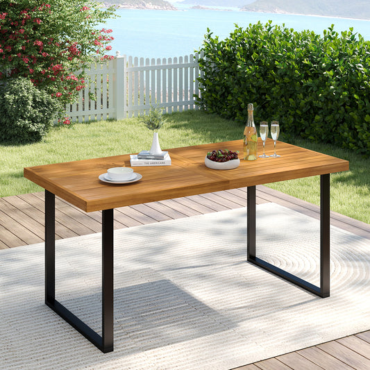 Acacia Wood Dining Table, Rectangular, For 6 People Patio Dining Tables Options at Gallery Canada