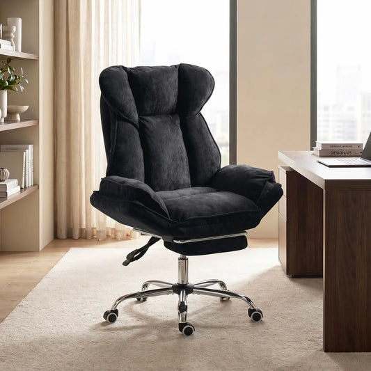 Big & Tall Office Chair, High Back, Snowflake Velvet, Black Office Chairs Black, Silver at Gallery Canada