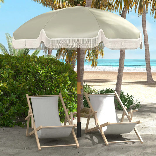 6.2' Travel Beach Umbrella, Vent, Ruffles, Carry Bag, Light Green Beach Umbrellas Light Green at Gallery Canada