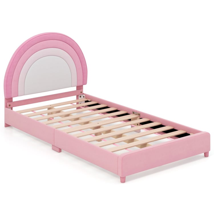 Kids' Room Bundle, Twin Bed Frame, Wardrobe, Vanity Table, Stool Set Toddler & Kids Furniture at Gallery Canada