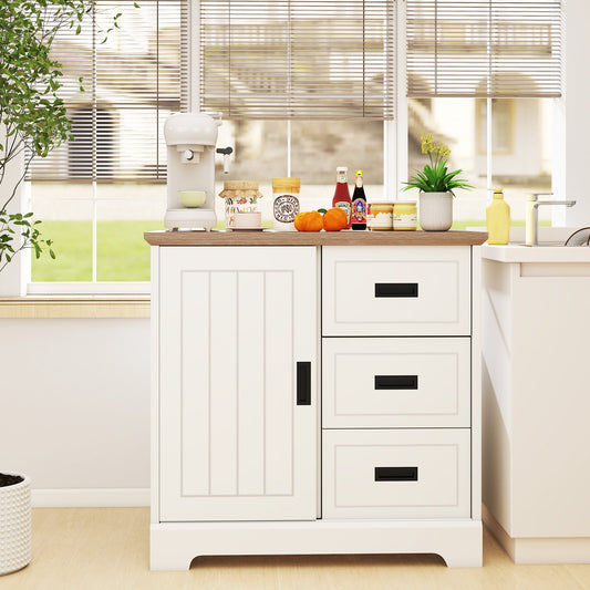 Farmhouse Sideboard Buffet Cabinet, White Sideboards Cabinets & Buffets White at Gallery Canada
